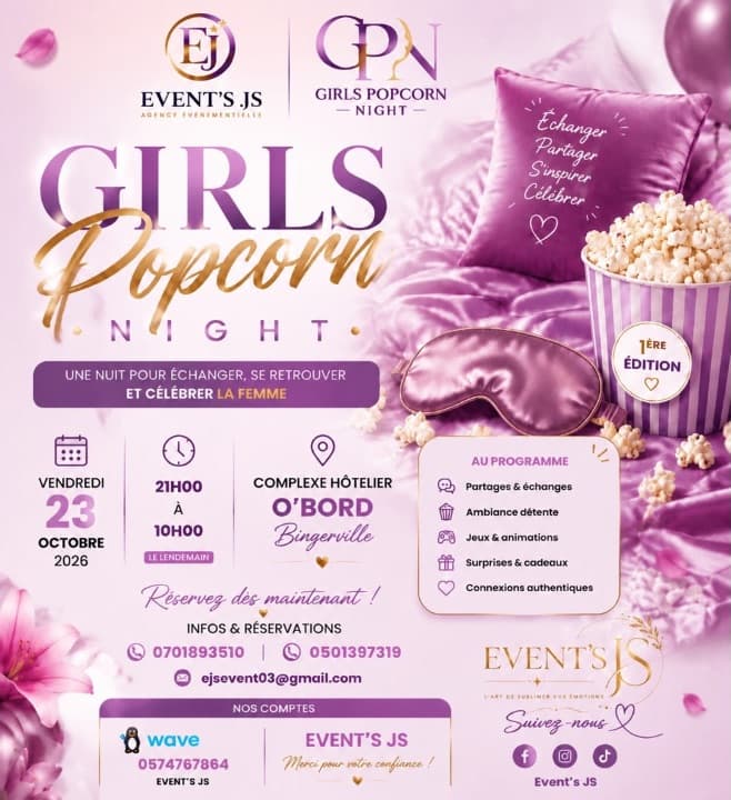 Girl popcorn night
